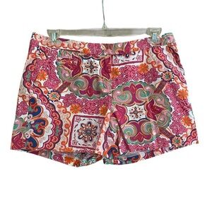 Tommy Hilfiger Chino Shorts Pink Orange Paisley Women's Size 14